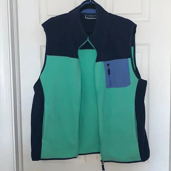 Club Room Fleece Sweater Vest Blue Green Size L - Picture 2 of 7